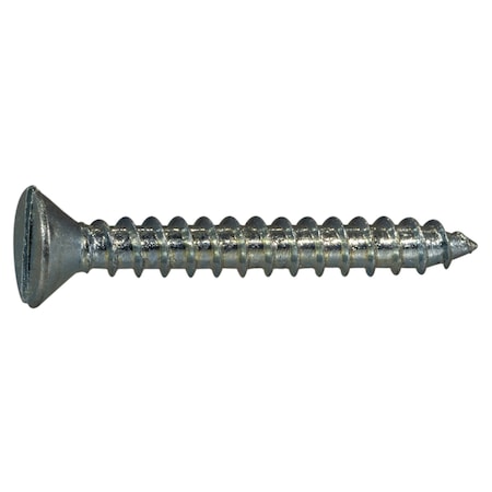 Midwest Fastener Sheet Metal Screw, #10 x 1-1/2 in, Zinc Plated Steel Flat Head Slotted Drive, 30 PK 61574